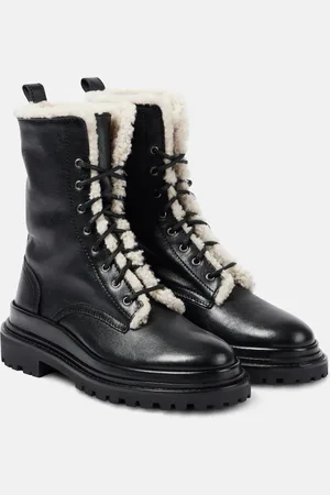 Isabel Marant Anfibi Ghiso-GD in pelle con shearling