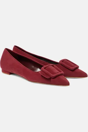 Manolo Blahnik Ballerine Maysalepumpflat in suede
