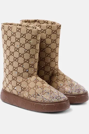 Gucci Stivaletti in canvas GG con cristalli