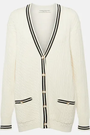 Alessandra Rich Cardigan oversize in cotone a trecce