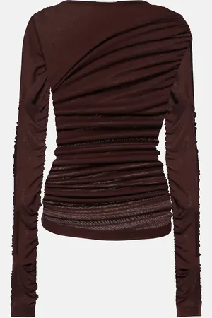 AGOLDE Top Tania in jersey con ruches