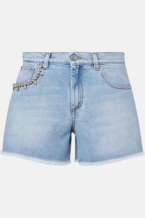 AREA Shorts di jeans con cristalli