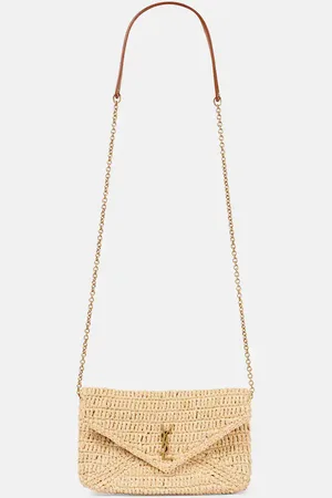 Saint Laurent Borsa a spalla Cassandre Mini in rafia