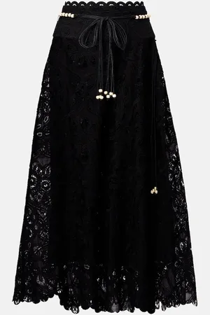 ZIMMERMANN Gonna midi Rhiannon in cotone con ricamo