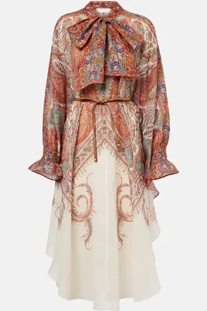 ZIMMERMANN Abito midi Rhiannon in ramia