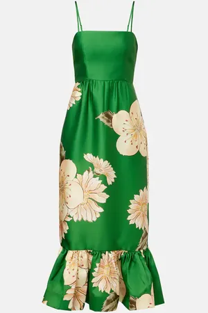 ALÉMAIS Alémais Abito midi Sage con stampa floreale