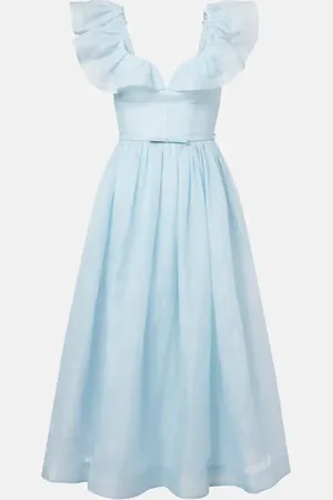 ZIMMERMANN Abito midi Dawning in lino e seta