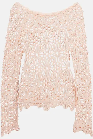 Norma Kamali Top in crochet di misto cotone