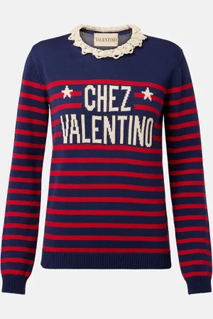 VALENTINO Pullover Chez in cotone a righe