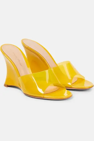 Gianvito Rossi Mules con zeppa Vernice in PVC