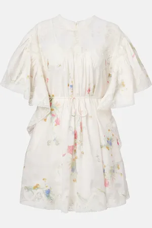 ZIMMERMANN Miniabito Lucky in lino con pizzo