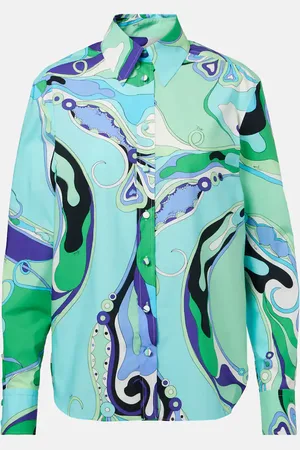 Puccini Camicia Orchidee in cotone con stampa