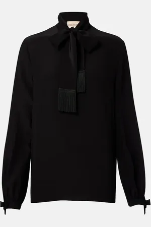 VALENTINO Camicia in crêpe di seta con fiocco