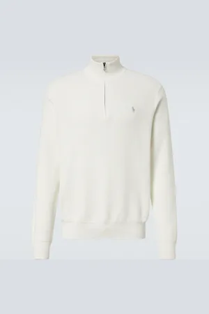 Ralph Lauren Pullover in cotone con zip corta