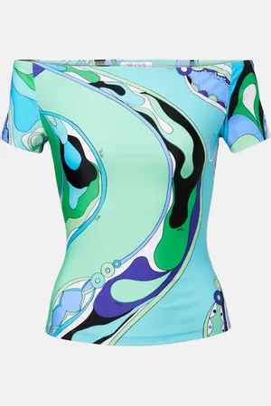 Puccini Top Orchidee off-shoulder