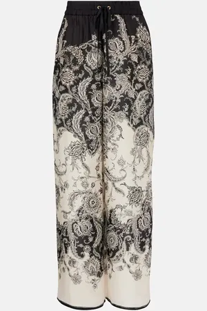 ZIMMERMANN Pantaloni Rhiannon in seta paisley a gamba larga