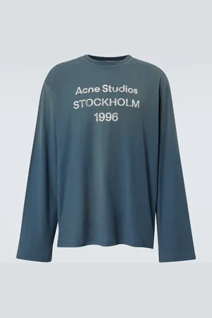 Acne Studios T-shirt in cotone e canapa con logo