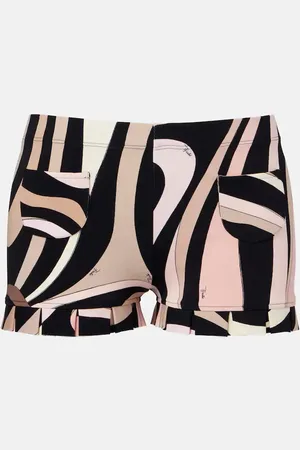 Puccini Shorts Marmo con stampa e volant