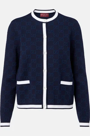 Gucci Cardigan in cotone GG con intarsi