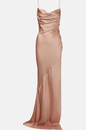 Balmain Abito lungo in raso di seta