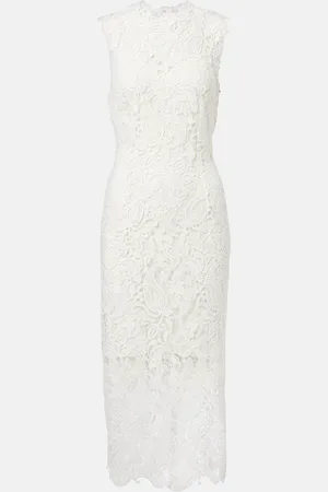 MONIQUE LHUILLIER Abito midi in pizzo