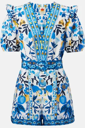 Farm Rio Jumpsuit corta in cotone con stampa