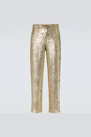 DRIES VAN NOTEN Pantaloni regular con paillettes