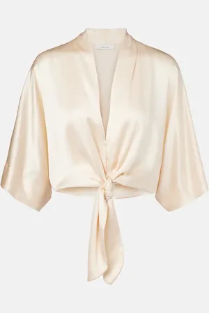 The Sei Blusa cropped in raso di seta