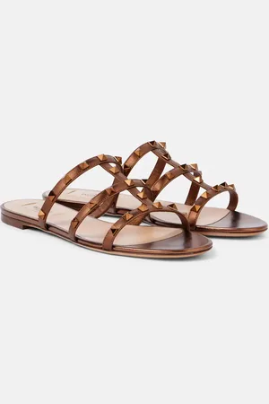 VALENTINO GARAVANI Sandali Rockstud in pelle metallizzata