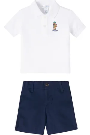 Ralph Lauren Baby - Polo e shorts Polo Bear in cotone