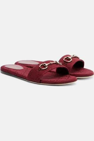 Gucci Sandali Horsebit GG in canvas