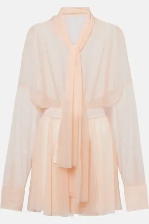 Norma Kamali Abito corto in chiffon con fiocco
