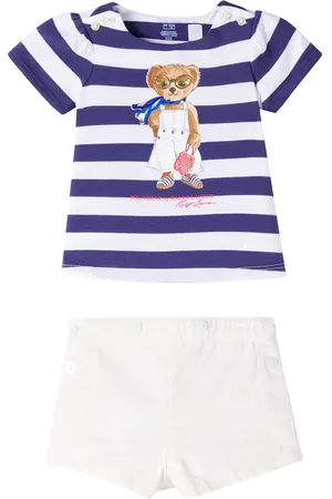 Ralph Lauren Baby - T-shirt e shorts Polo Bear in cotone