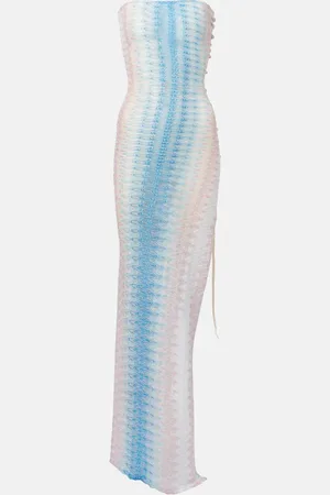 Missoni Abito lungo Zig Zag semitrasparente senza spalline