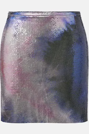 Paco rabanne Minigonna metallizzata tie-dye