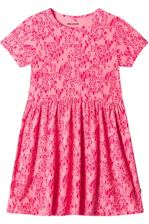 Mini Rodini Abito in jersey con stampa leopardata