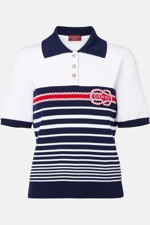 Gucci Polo in cotone con intarsi