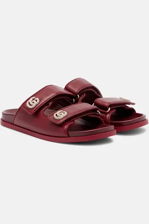 Gucci Sandali in pelle con cristalli GG