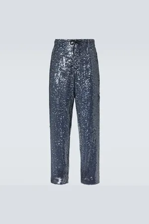 DRIES VAN NOTEN Pantaloni regular con paillettes