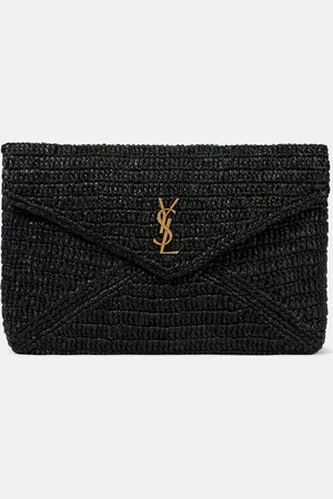 Saint Laurent Bustina Cassandre Large in rafia