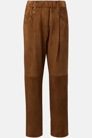Brunello Cucinelli Pantaloni regular in suede