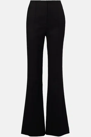 VERONICA BEARD Pantaloni flared Komi in misto lino a vita alta
