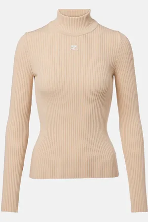 Courrèges Courrèges Pullover a collo alto Reedition in maglia a coste