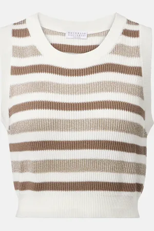 Brunello Cucinelli Gilet in cotone a righe