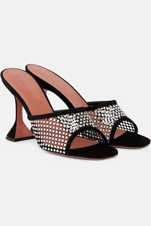 Amina Muaddi Mules Lupita 95 in mesh con suede