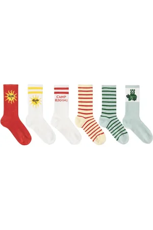 Mini Rodini Set di 6 calzini in misto cotone con stampa
