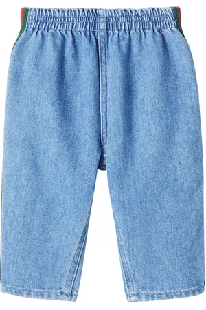 Gucci Baby - Pantaloni in denim Web Stripe