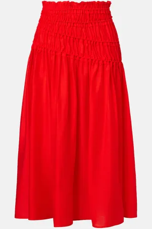 Tory Burch Gonna midi a punto smock