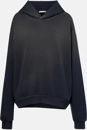 Acne Studios Felpa distressed in jersey con cappuccio