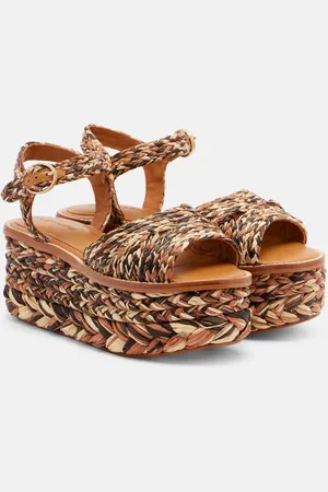 Robert Clergerie Sandali con plateau Arty in rafia